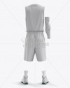 Full Basketball Kit w/ V-Neck Tank Top Mockup - Back View