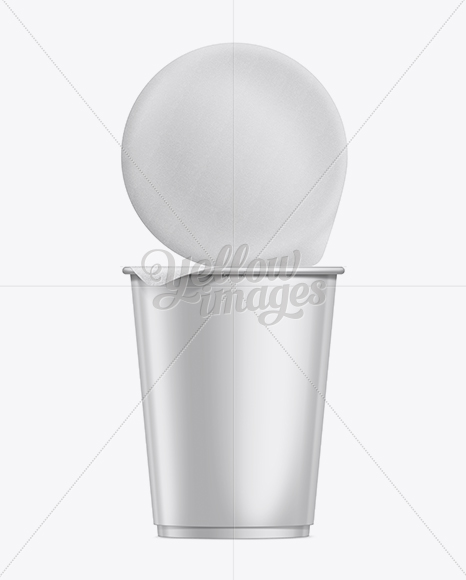 Plastic Soup Cup w/ Foil Lid Mockup