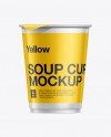 Plastic Soup Cup w/ Foil Lid Mockup