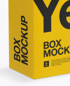 Glossy Paper Box with Hang Tab Mockup - Half Side View (High Angle Shot)