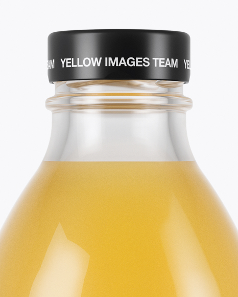 330ml Clear Glass Orange Juice Bottle Mockup