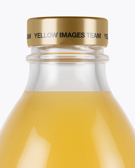 330ml Clear Glass Orange Juice Bottle Mockup