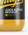 330ml Clear Glass Orange Juice Bottle Mockup