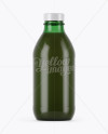 330ml Green Glass Juice Bottle Mockup