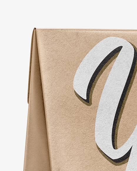 Kraft Paper Bag Mockup - Half Side View