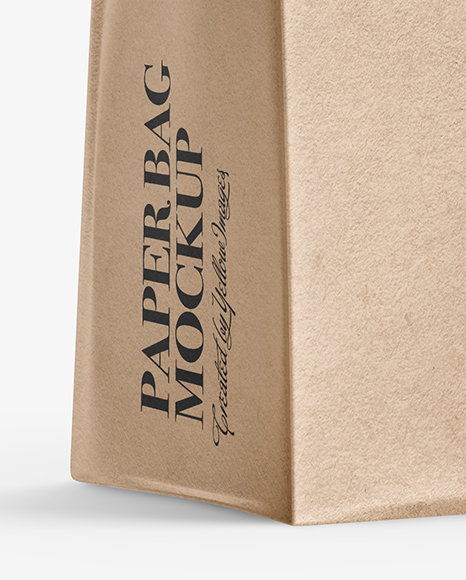 Kraft Paper Bag Mockup - Half Side View