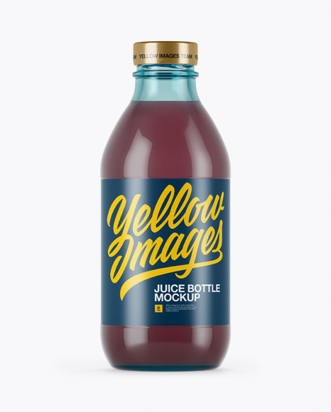 330ml Blue Glass Berry Juice Bottle Mockup 330ml Blue Glass Berry Juice Bottle Mockup