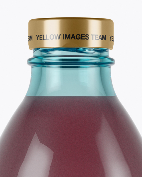 330ml Blue Glass Berry Juice Bottle Mockup