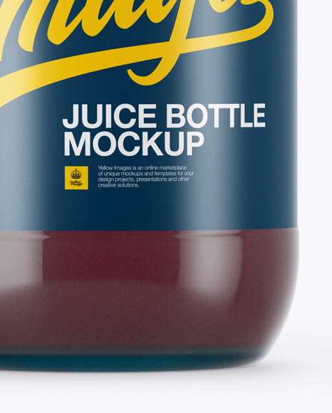 330ml Blue Glass Berry Juice Bottle Mockup