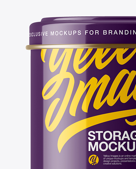 Glossy Storage Jar with Metal Rings Mockup Glossy Storage Jar with Metal Rings Mockup