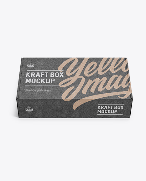 Kraft Carton Box Mockup - Front View (high-angle shot)