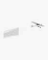 Airplane With Long Banner Mockup - Half Side View (Hero Shot)