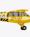 Airplane With Short Banner Mockup - Side View