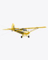 Airplane With Short Banner Mockup - Half Side View