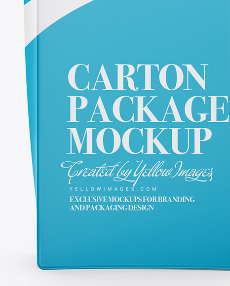 Carton Package with Straw Mockup - Front View