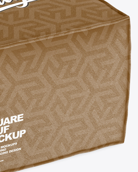 Square Pouf Mockup