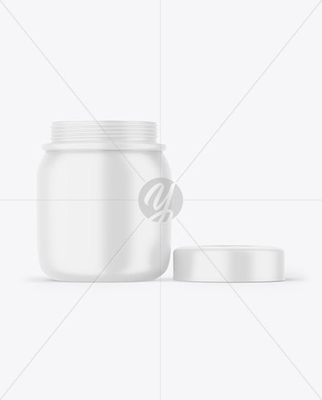 Opened Matte Plastic Jar Mockup