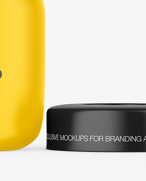 Opened Matte Plastic Jar Mockup