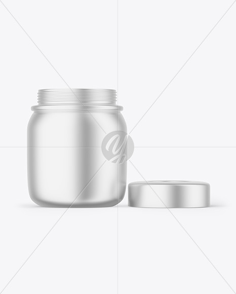 Opened Metallic Jar Mockup