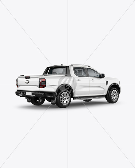 Pickup Truck Mockup - Back Half Side View