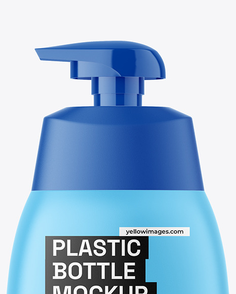 Matte Plastic Bottle with Pump Mockup Matte Plastic Bottle with Pump Mockup