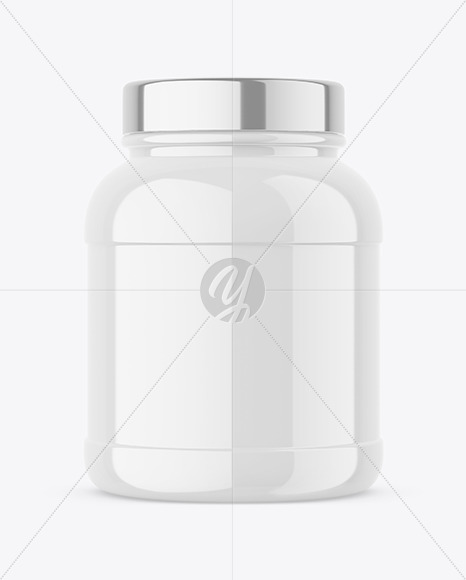 Glossy Protein Jar Mockup