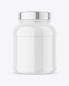 Glossy Protein Jar Mockup