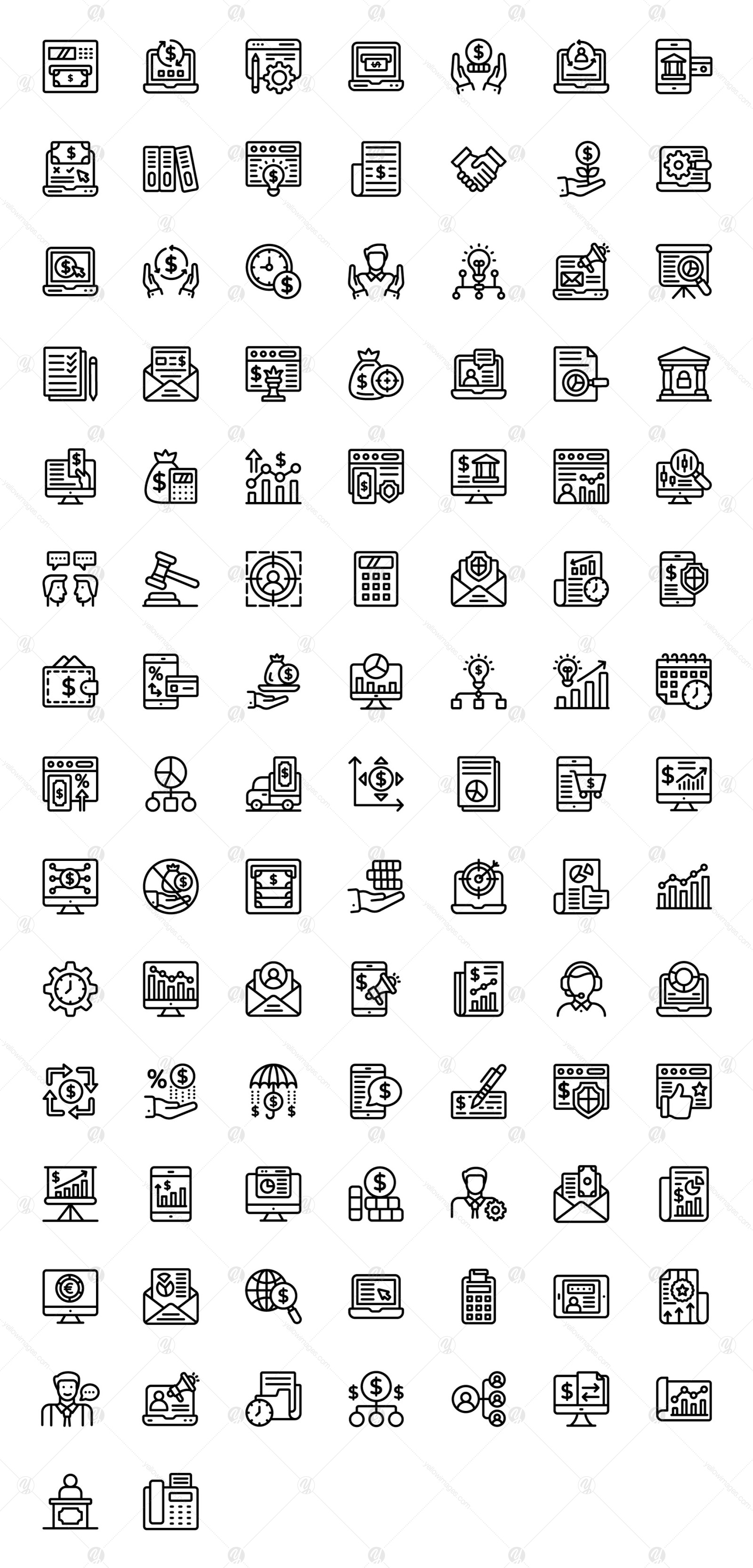 Business and Finance Linear Icons