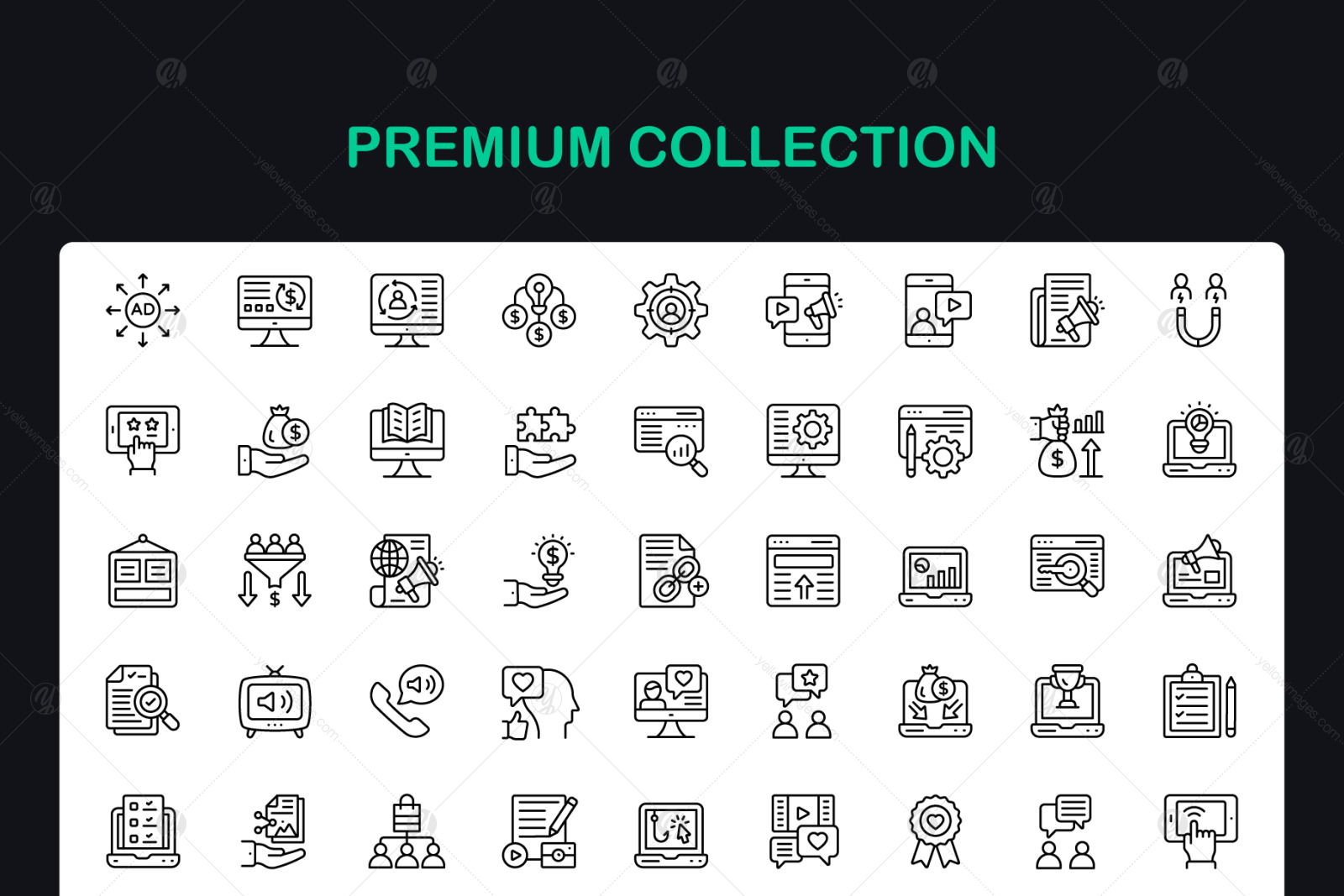 Digital Marketing Linear Icons Digital Marketing Linear Icons