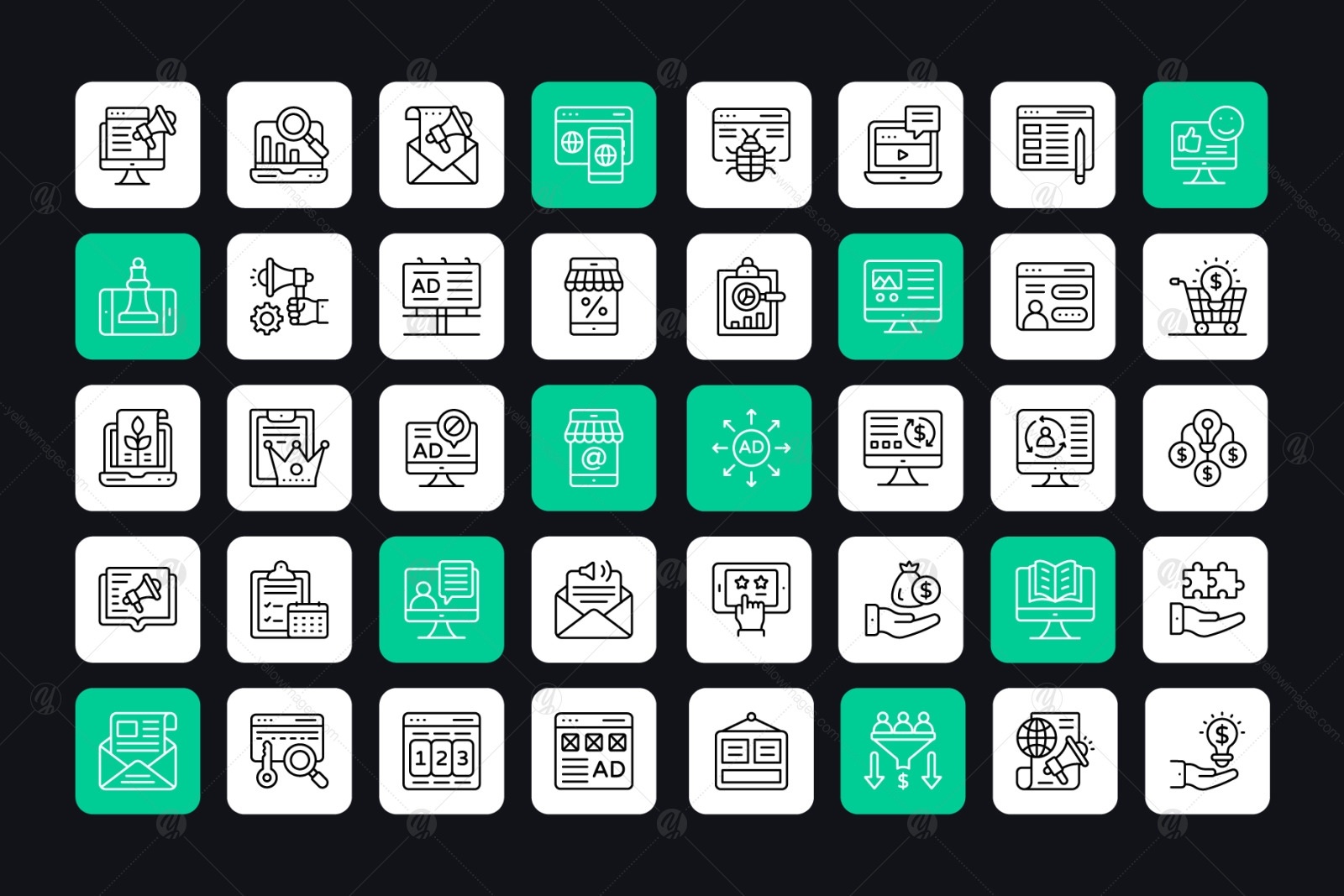 Digital Marketing Linear Icons