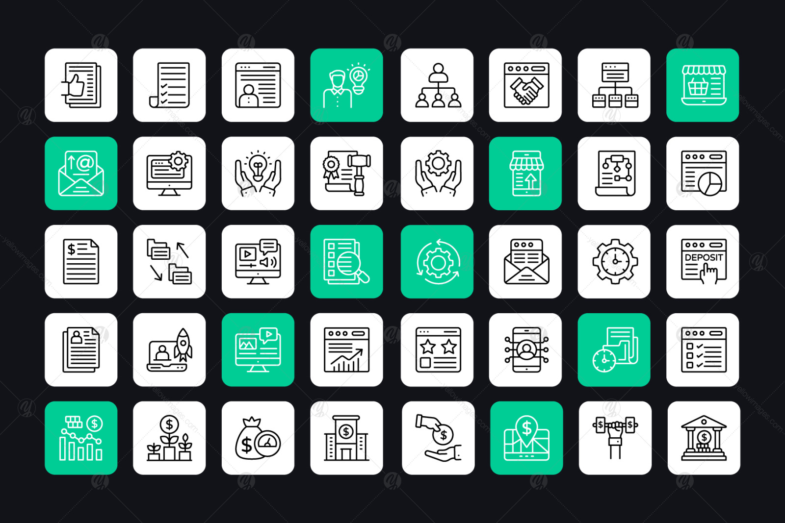 Business Management Linear Icons Business Management Linear Icons