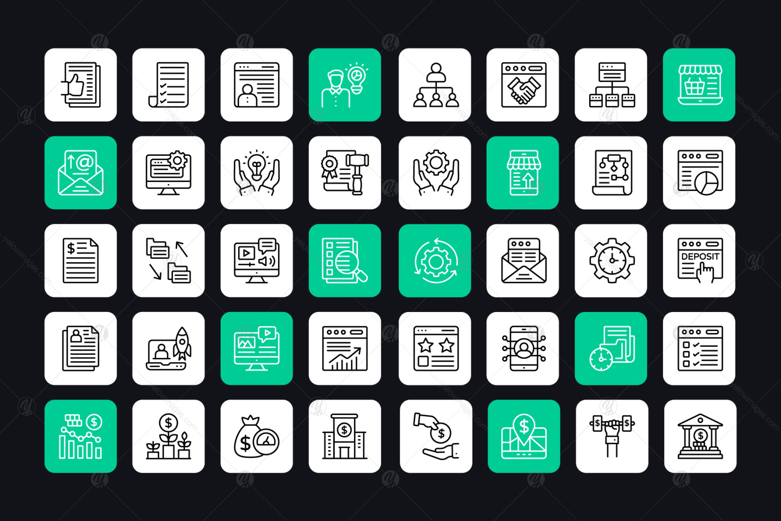 Business Management Linear Icons