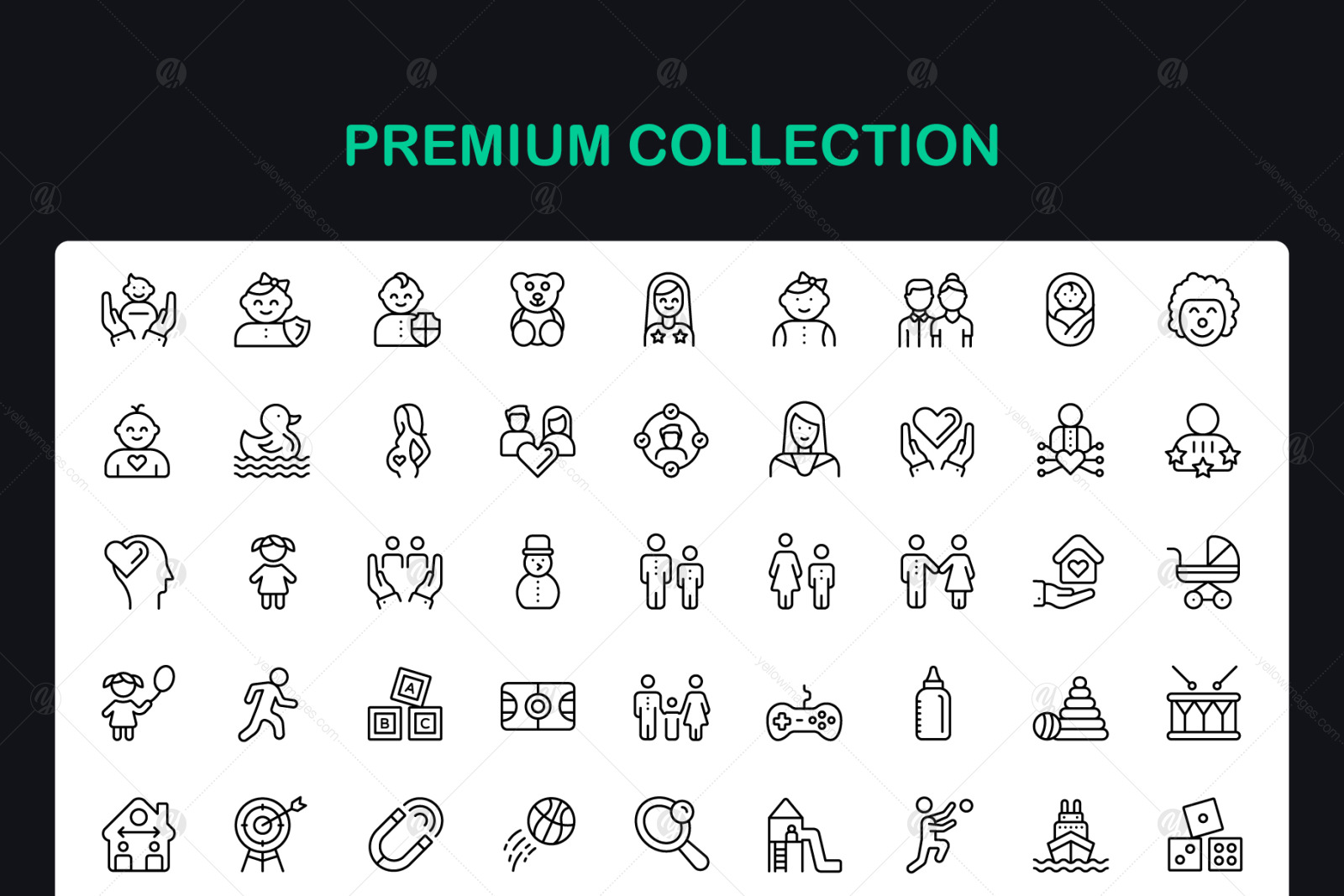 Relations and Parenting Line Icons Relations and Parenting Line Icons
