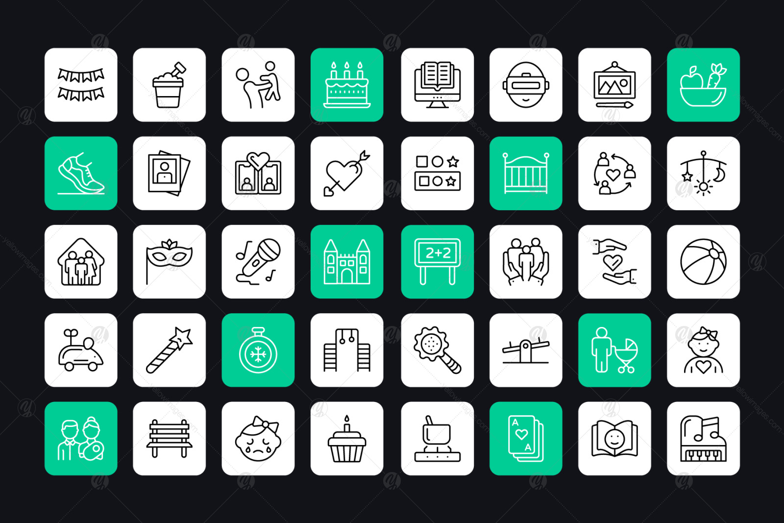 Relations and Parenting Line Icons Relations and Parenting Line Icons