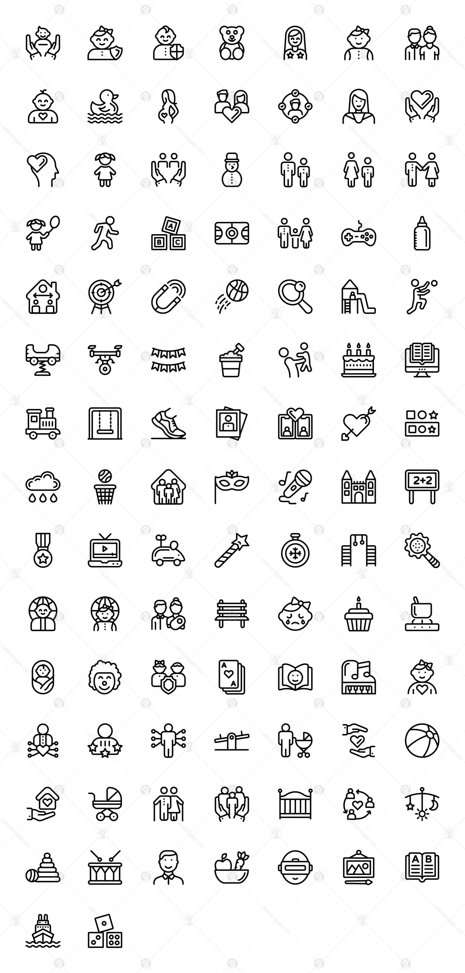 Relations and Parenting Line Icons