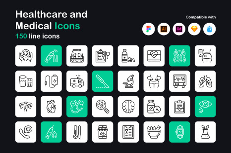 Medical and healthcare linear icons - Health icons