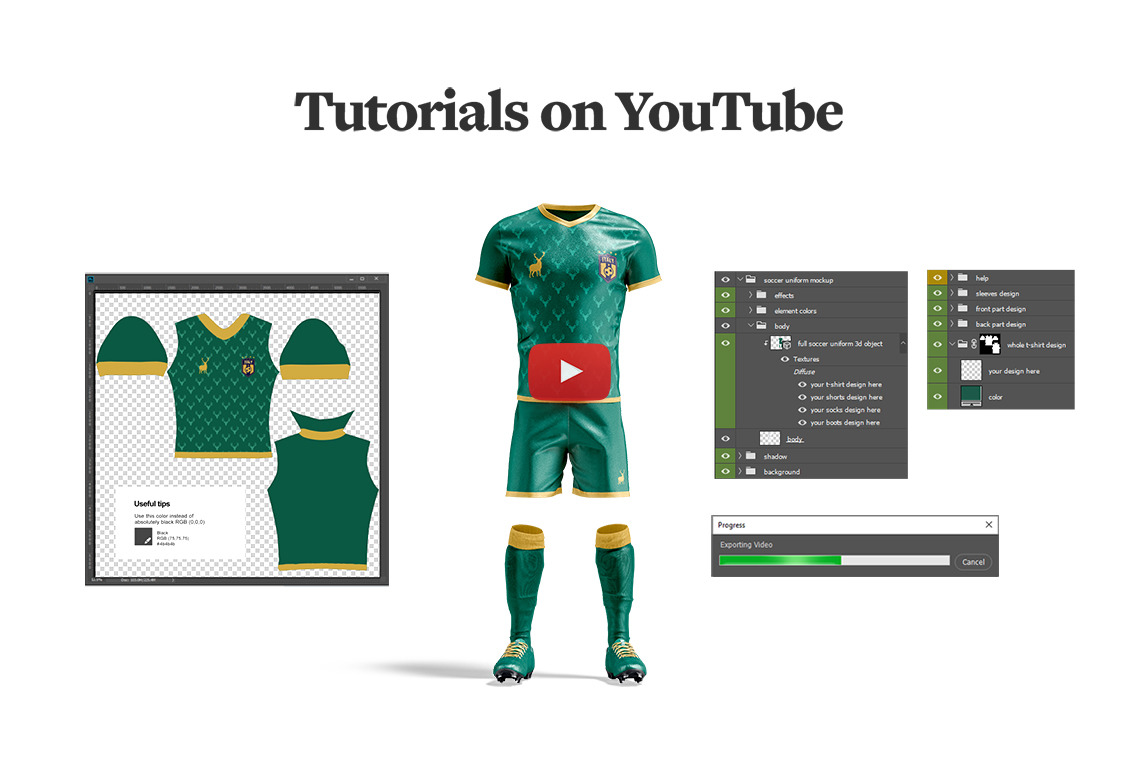 Soccer Kit Animated Mockup