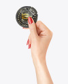 Glossy Condom Packaging in a Hand Mockup