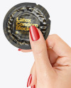 Glossy Condom Packaging in a Hand Mockup