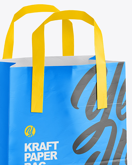 Matte Paper Bag w/ Handles Mockup