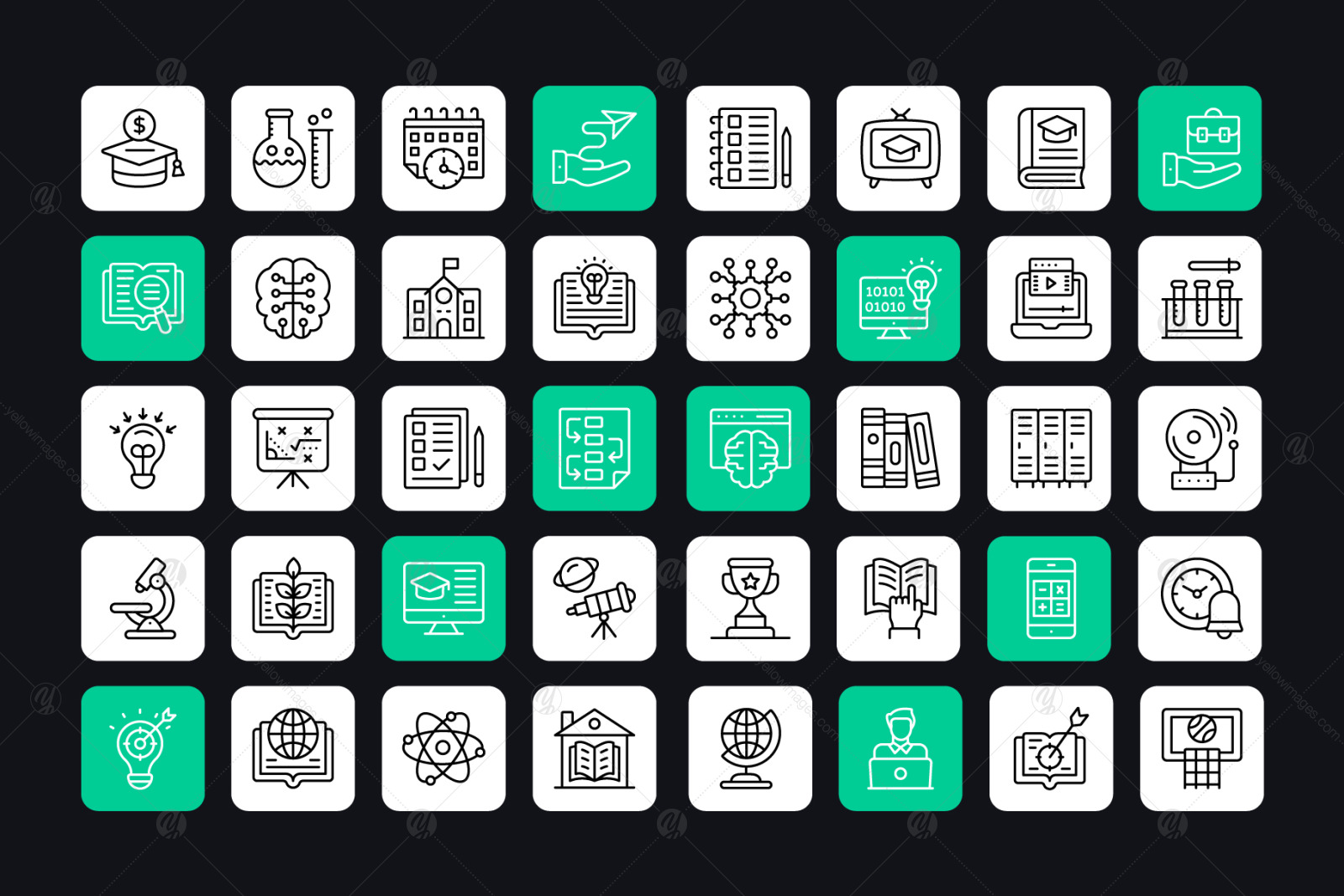 Learning and Education Linear Icons Learning and Education Linear Icons