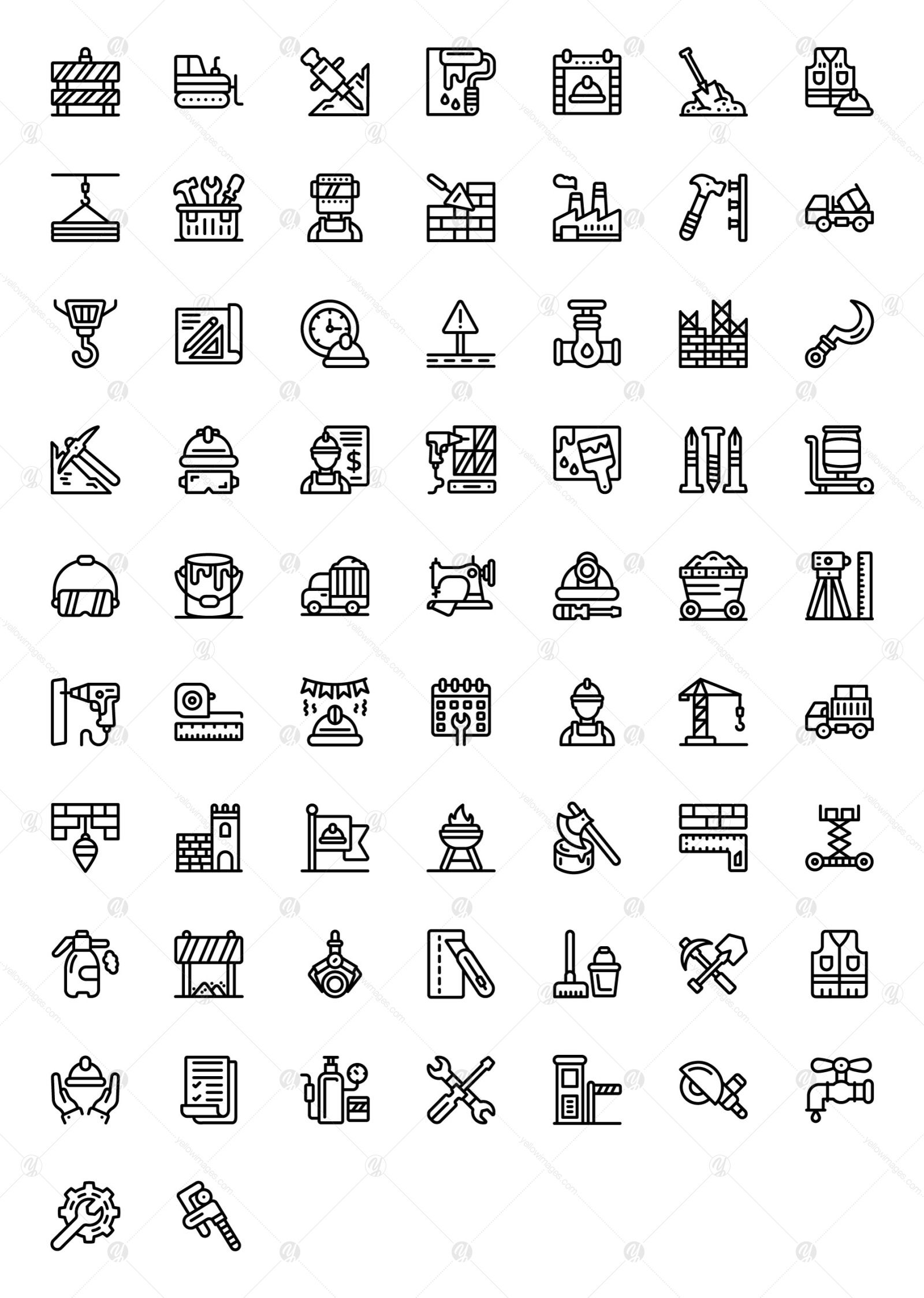 Labour Day Linear Icons Pack