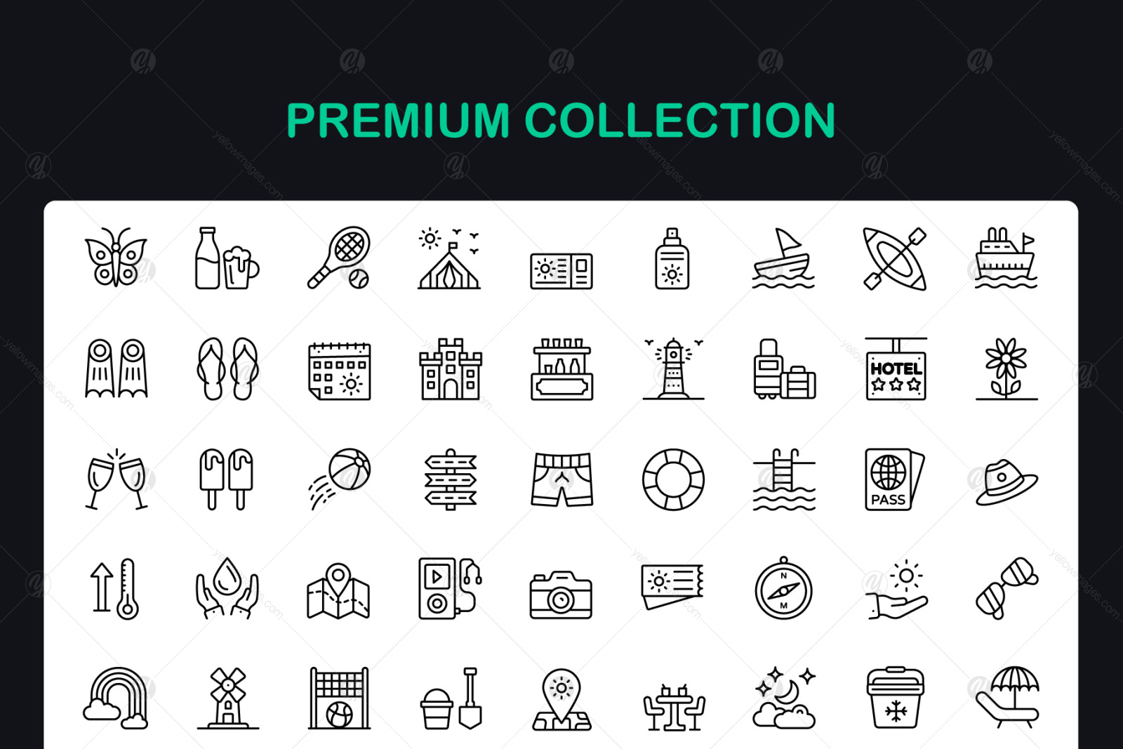 50 Summer Linear Icons 50 Summer Linear Icons