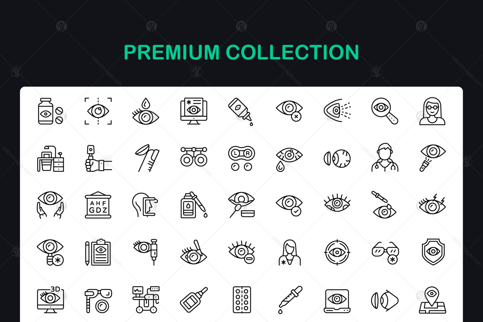 Set of Ophthalmology Linear Icons Set of Ophthalmology Linear Icons