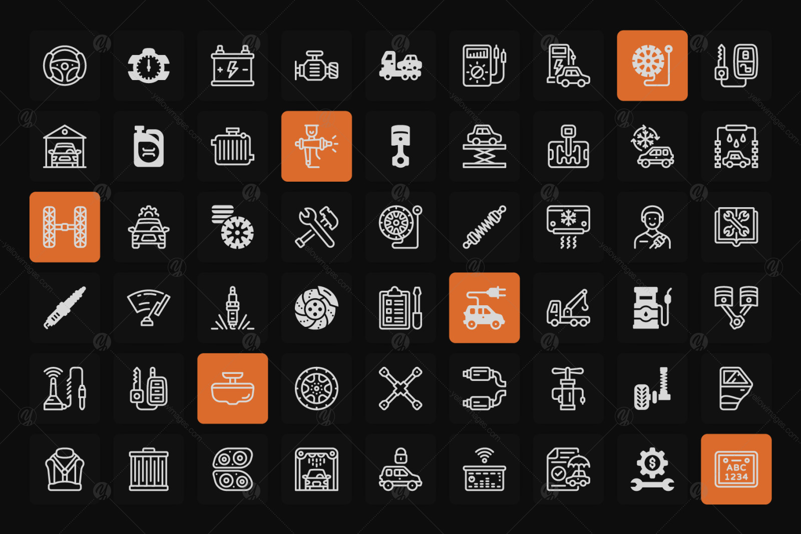 Car Repair Linear Icons Pack