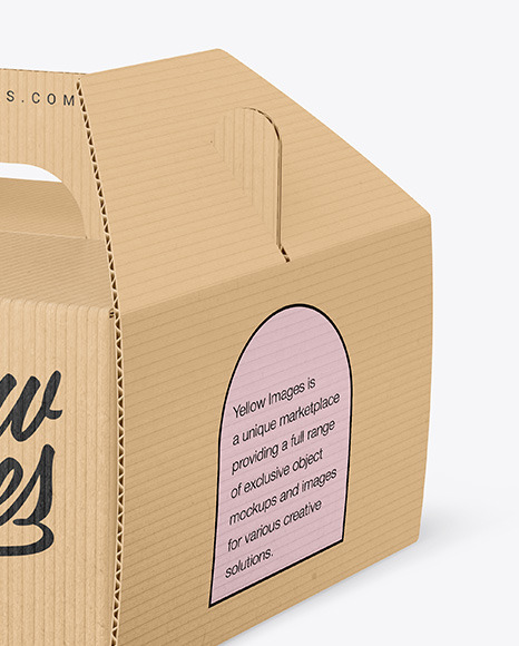 Corrugated Box w/ Handle Mockup