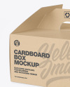 Kraft Cardboard Box w/ Handle Mockup