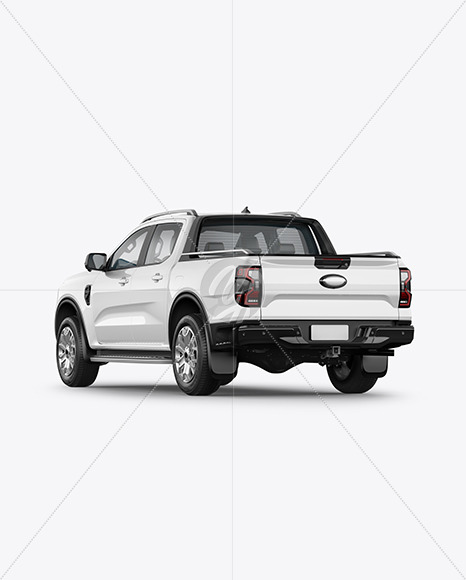 Pickup Truck Mockup - Back Half Side View