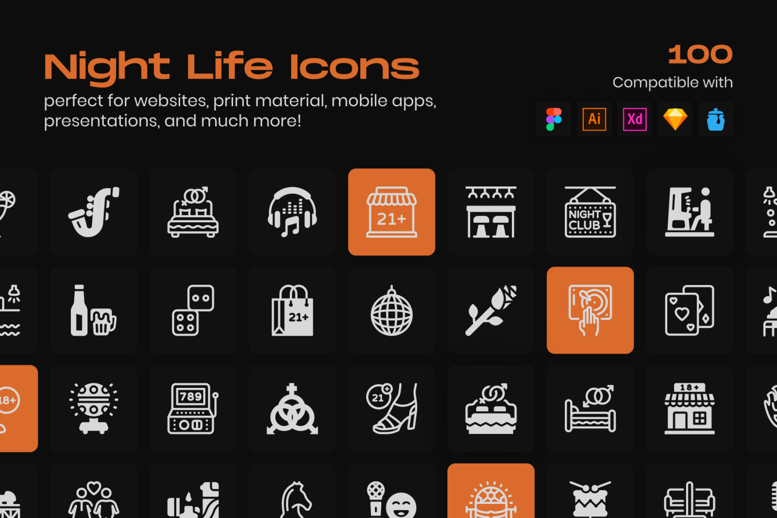 NightLife Linear Icons Pack NightLife Linear Icons Pack