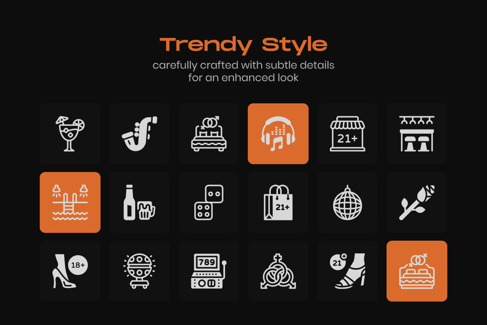 NightLife Linear Icons Pack NightLife Linear Icons Pack